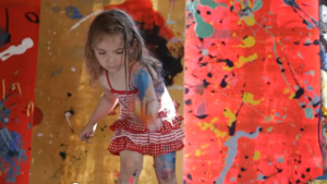 Aelita Andre - the world's youngest professional artist at work in her studio